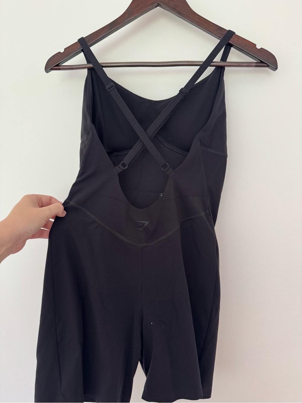 Gymshark black strappy workout romper unitard estimated small